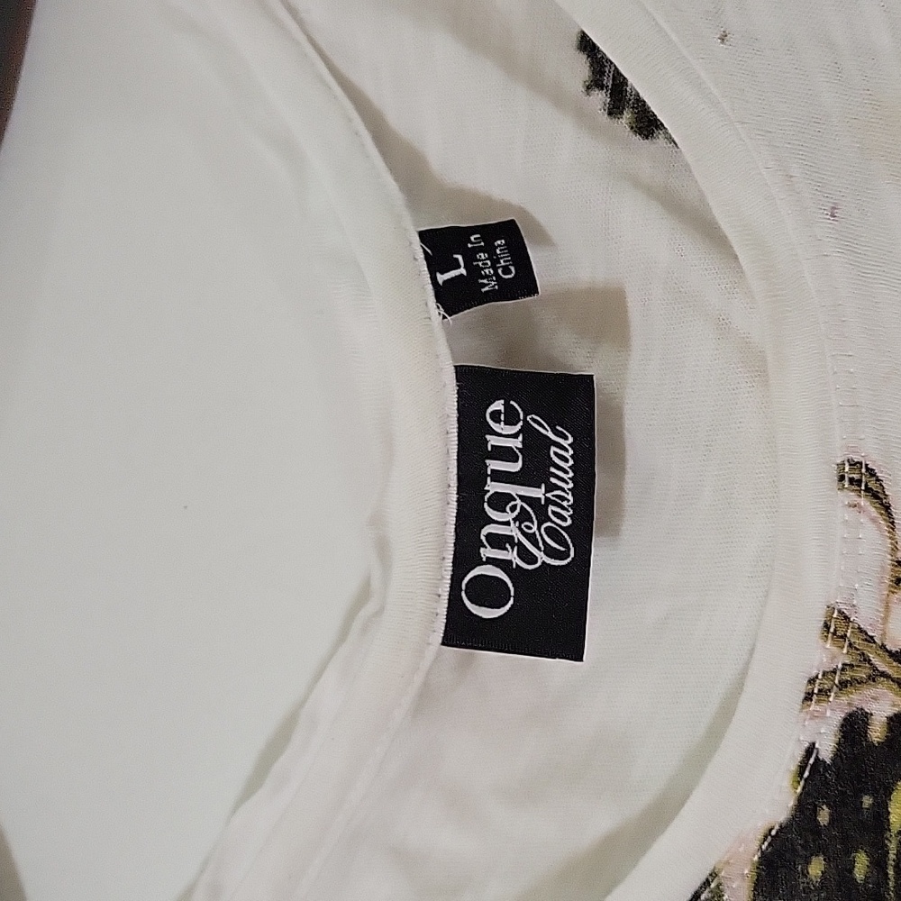 Onque Casual White Floral Women's Top - Picture 2 of 7